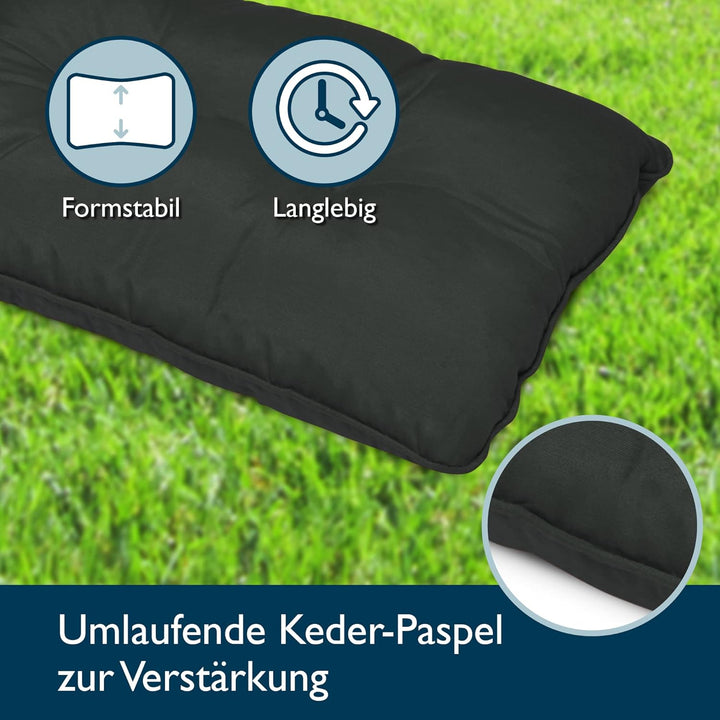 Beautissu Lounge Outdoor Rückenkissen 50x40x12 cm – Wetterfest & Pflegeleicht Gartenkissen Schmutzab