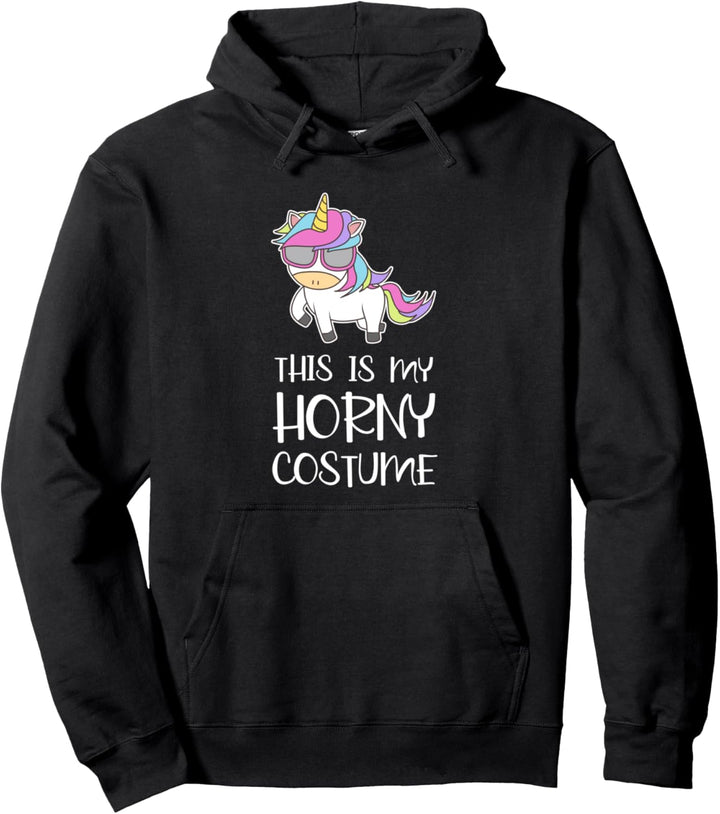 Unicorn This is My Horny Costume Adult Humor Halloween Pullover Hoodie