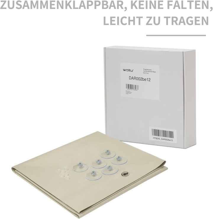 WOLTU Thermo Dachfenster Rollo ohne Bohren Sonnenschutz Verdunkelungsrollo mit Saugnäpfen, Thermorol
