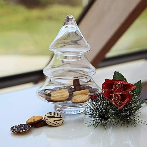 CRISTALICA Bonboniere Tannenbaum Famous 24cm Keksdose Gefäss mit Deckel Vorratsdose Klarglas
