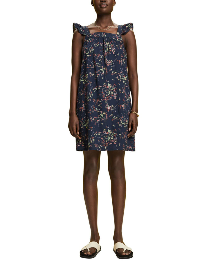 ESPRIT Bedrucktes Minikleid, 100% Baumwolle XXS Dark Blue, XXS Dark Blue