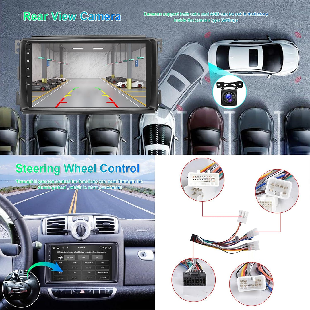 Hodozzy 8 Core 4G+64G Autoradio für Mercedes-Benz Smart Fortwo 451 2005-2010 Android 9 Zoll IPS Bild