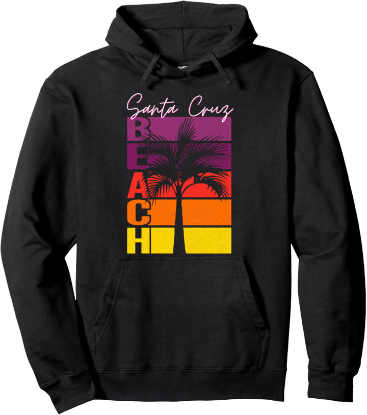 Kalifornien Urlaub Strand Vintage Retro-Sonnenuntergang Palm Pullover Hoodie