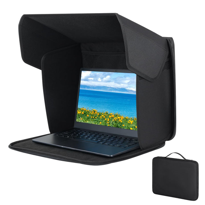 CISSIYOG Universal Laptop Sonnenschutz, Klappbare 2-in-1 Laptoptasche, Bildschirm Sonnenblende & Sic