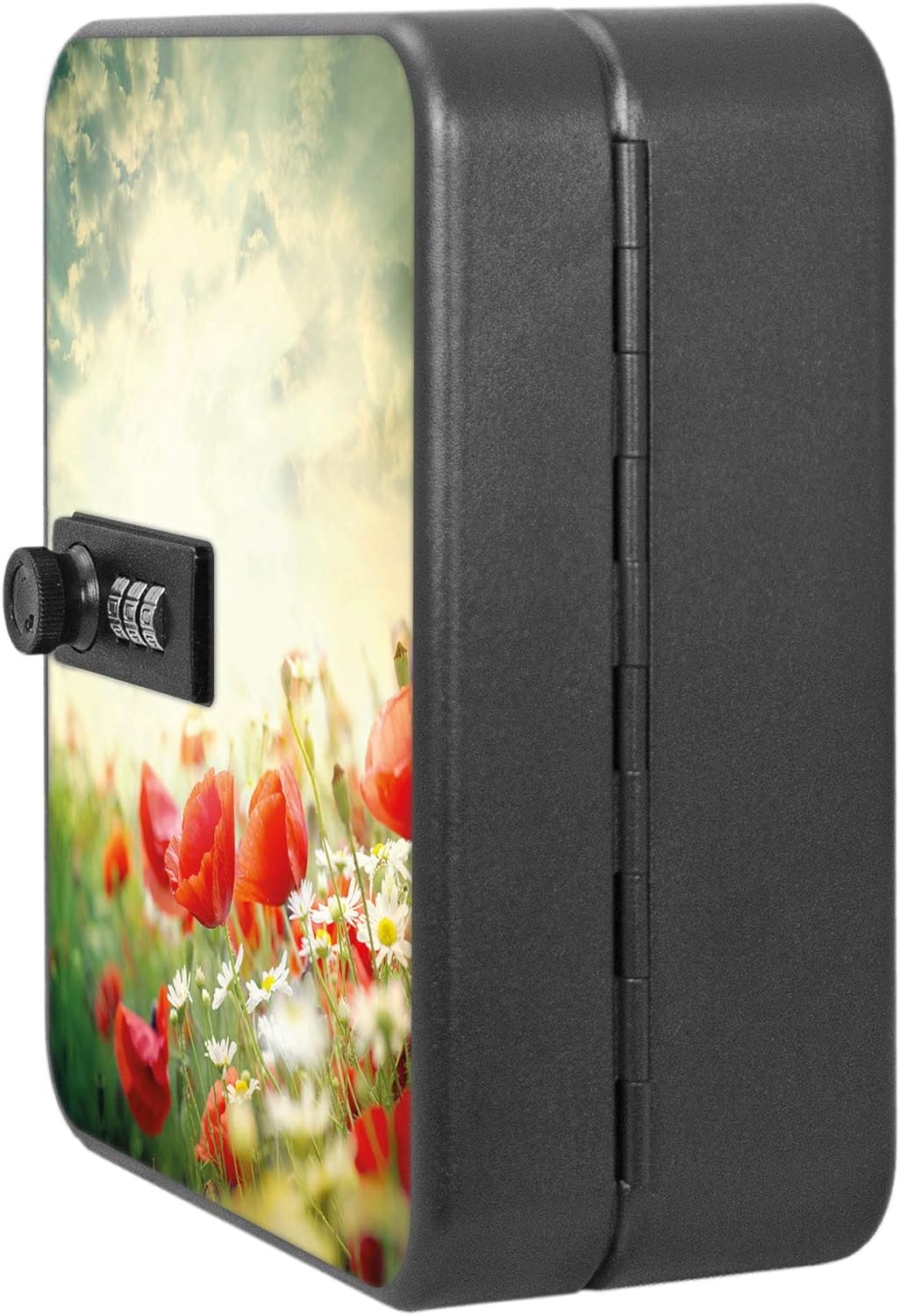 banjado® Burg-Wächter® abschliessbarer Schlüsselkasten mit Motiv Kamille Und Mohn für 20 Schlüssel -