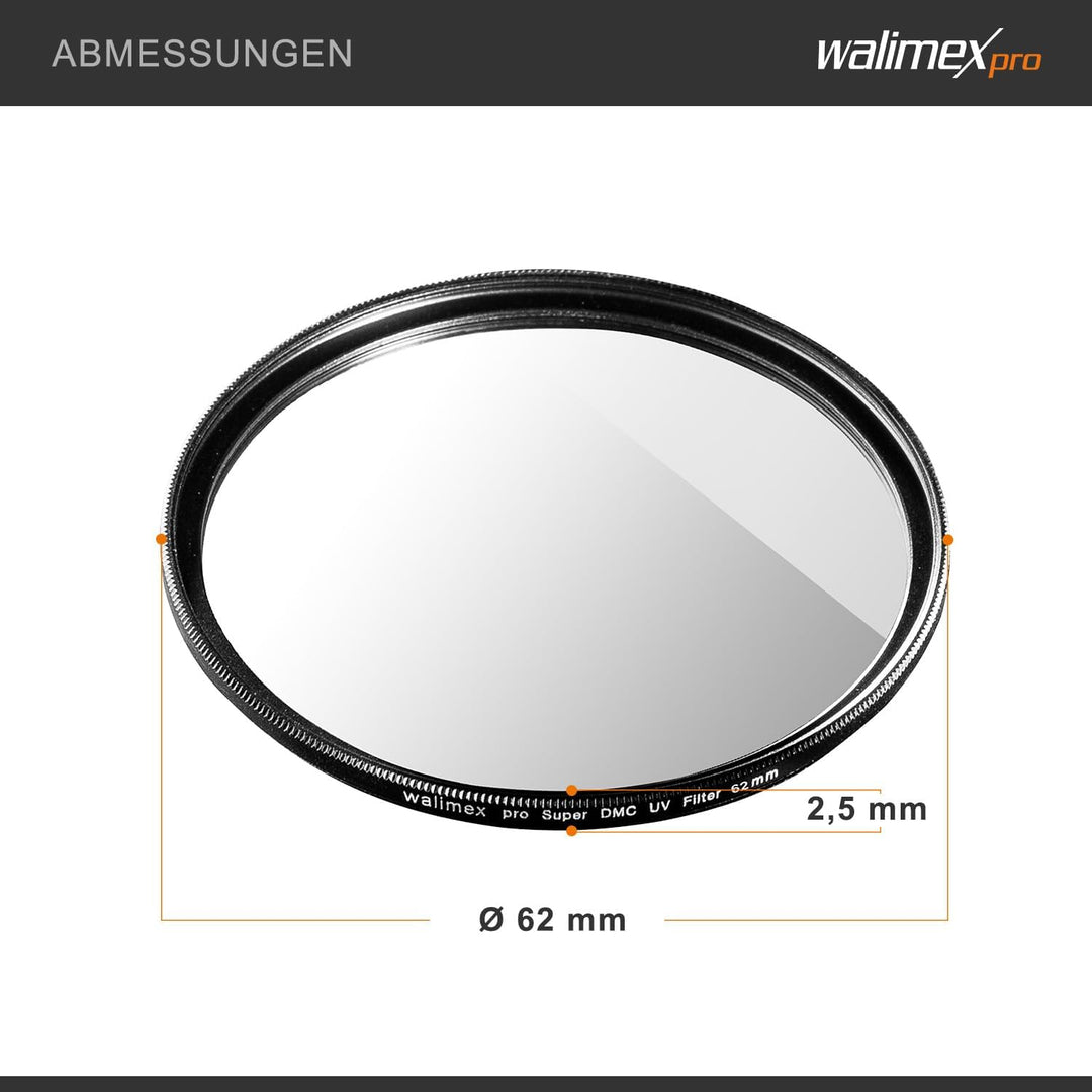 Walimex pro UV-Filter Slim Super DMC 62mm - besonders hochwertiger UV Filter Objektivfilter, Slim nu