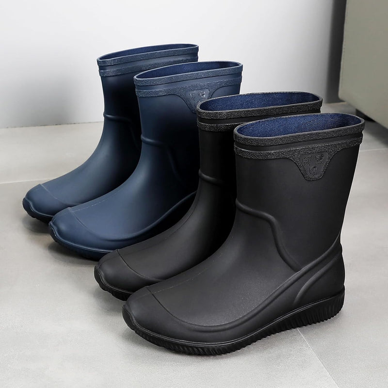 Foinledr Gummistiefel Herren Halbhoch Regenstiefel Kurz Gummistiefeletten Herren Halbschaft Wasserdi