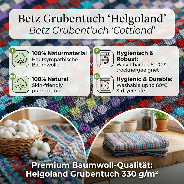 Betz Grubentuch 3er Set Helgoland 50x90 cm – Arbeitshandtuch & Küchentuch aus 100% Baumwolle 330 g/m