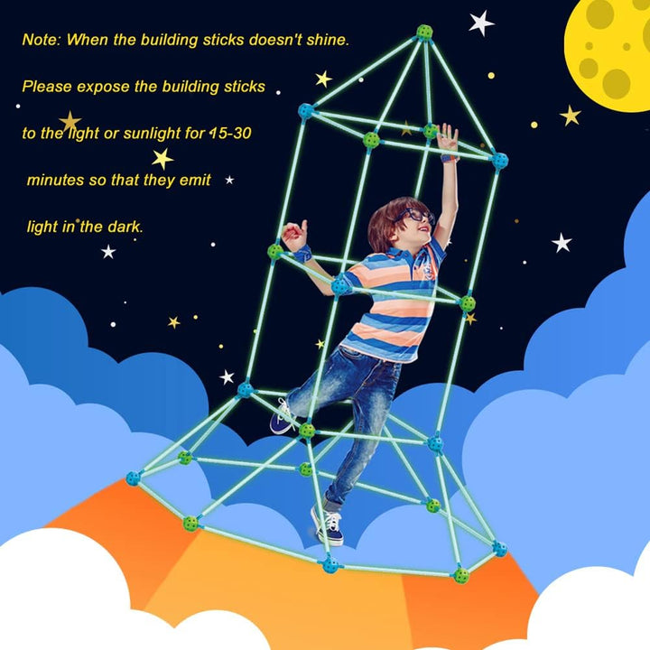 140pcs DIY Forts Steckstabbaukasten,Outdoor Spielzeug - Kids Fort Builder, Kantenmodell, Konstruktio