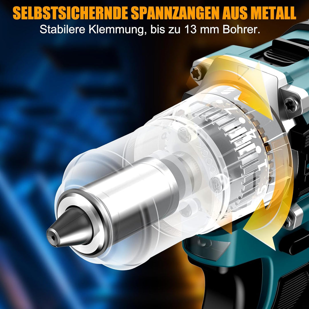 Conentool 21V Bürstenlos Akkuschrauber Set, Akku bohrschrauber mit 2x 2500mAh Akkus, 55 N.m Max schl
