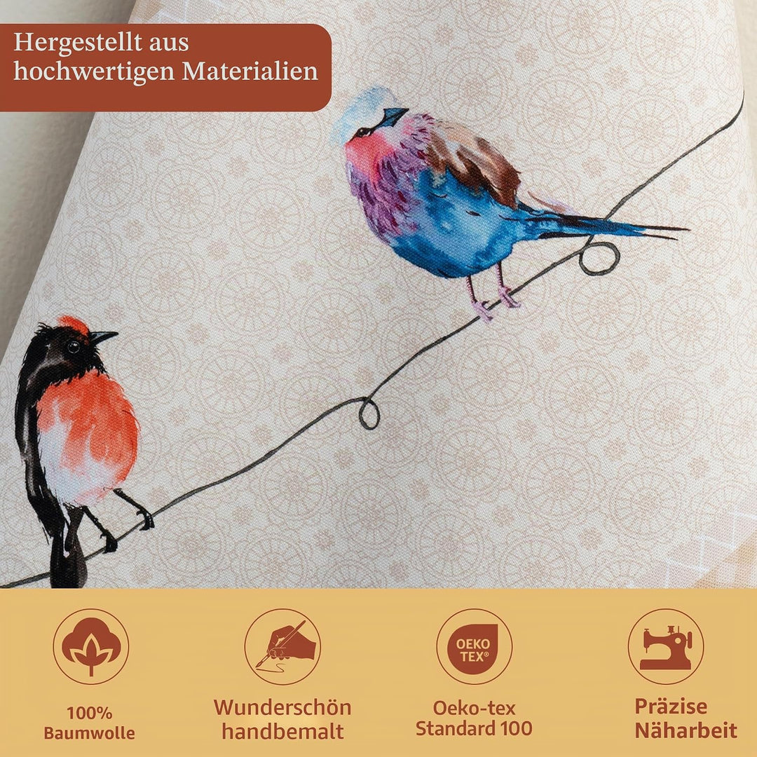Maison d' Hermine Birdies On Wire 100% Baumwolle 2er-Set Küchentücher 50 cm x 70 cm Multicolor 3er-S