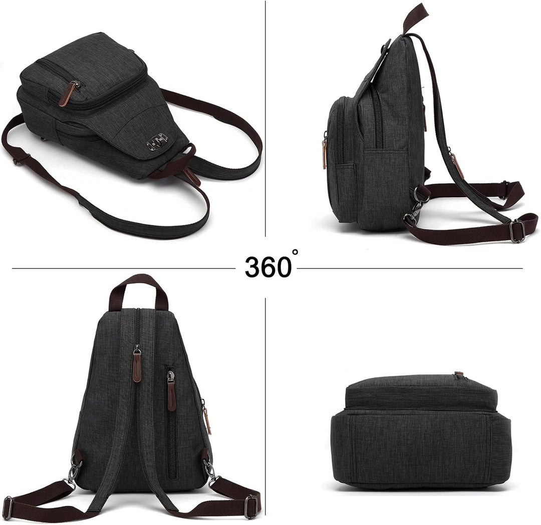 FANDARE Retro Brusttasche Sling Bag Klein Rucksack Schulranzen Umhängetasche Schulrucksack Sporttasc