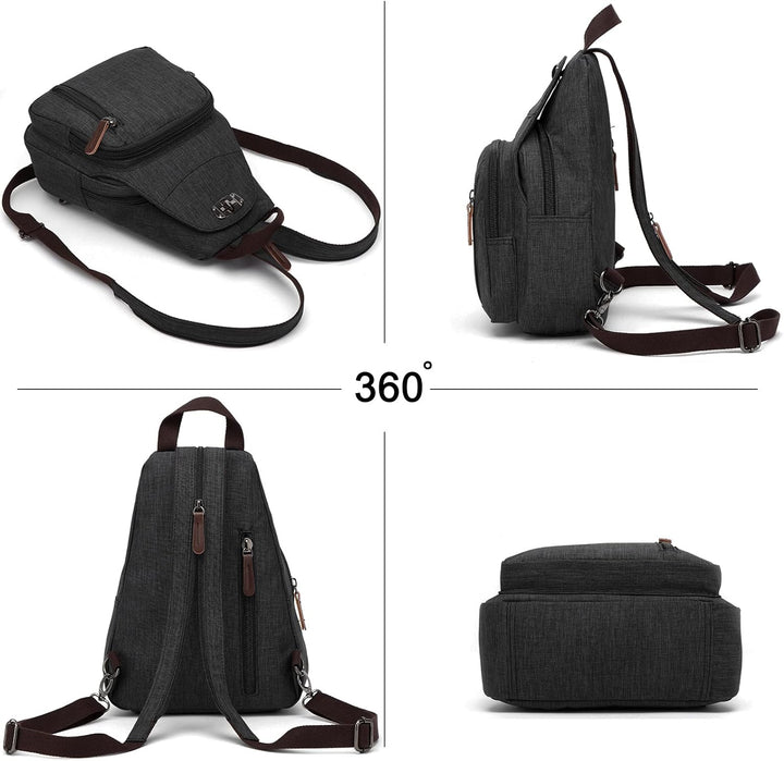 FANDARE Retro Brusttasche Sling Bag Klein Rucksack Schulranzen Umhängetasche Schulrucksack Sporttasc