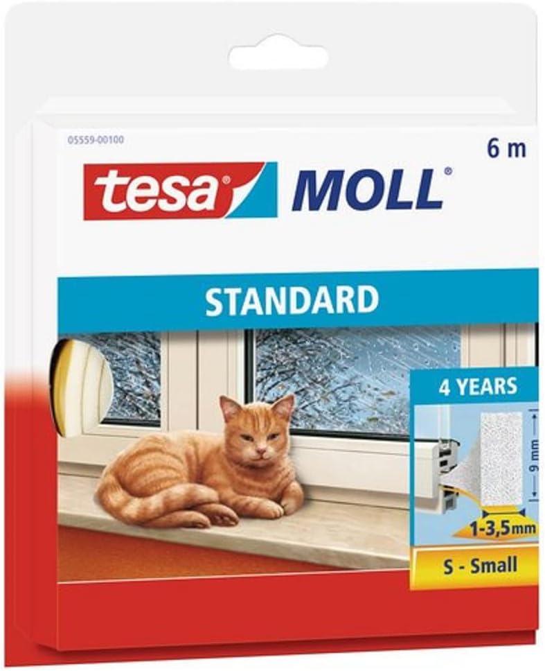 tesa moll P-Profile & moll STANDARD I-Profil - Schaumstoffdichtung zum Isolieren von Spalten im Haus