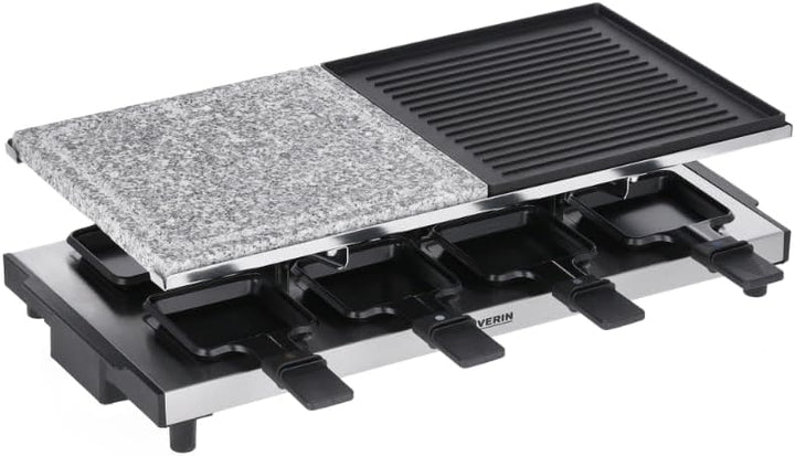 SEVERIN Raclette-Grill mit Naturgrillstein und Grillplatte, Raclette mit antihaftbeschichteter Grill
