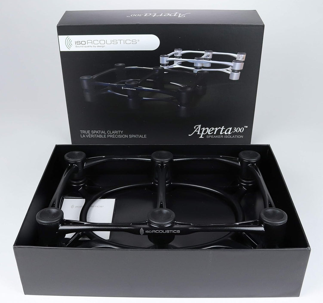 IsoAcoustics Aperta-Serie mit Lautsprecherstativen, schwingungsdämpfend, mit einstellbarer Neigung: