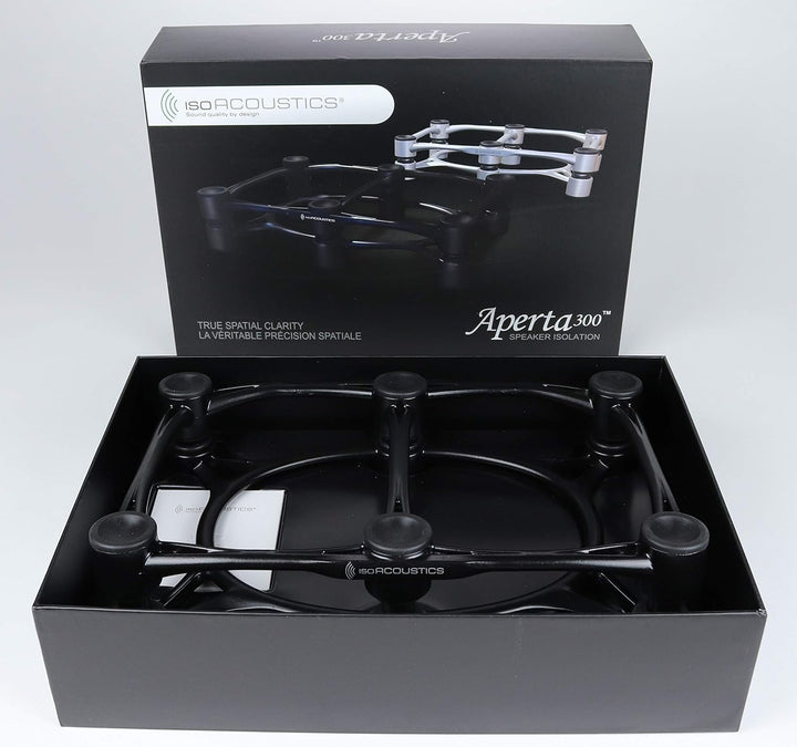 IsoAcoustics Aperta-Serie mit Lautsprecherstativen, schwingungsdämpfend, mit einstellbarer Neigung: