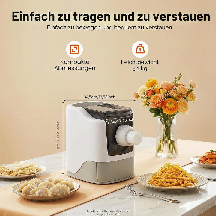 Nudelmaschine Elektrische Pasta Maker mit 13 Formen, pastamaschine mit Messbecher, Edelstahl Pasta M