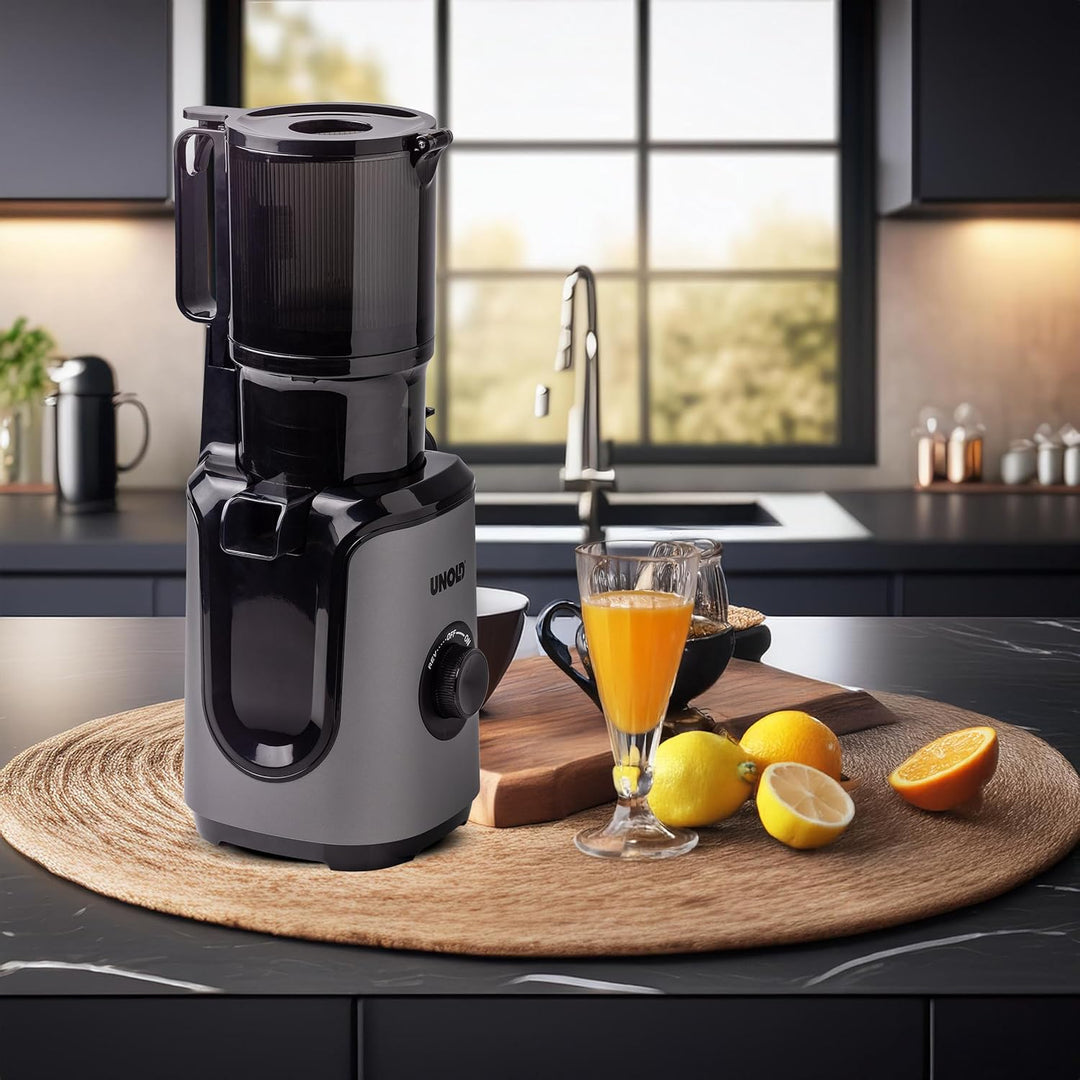 Unold 78275 Slow Juicer Sam, Entsafter mit grossem Einfüllschacht und 300W Motor für Obst, Gemüse, S