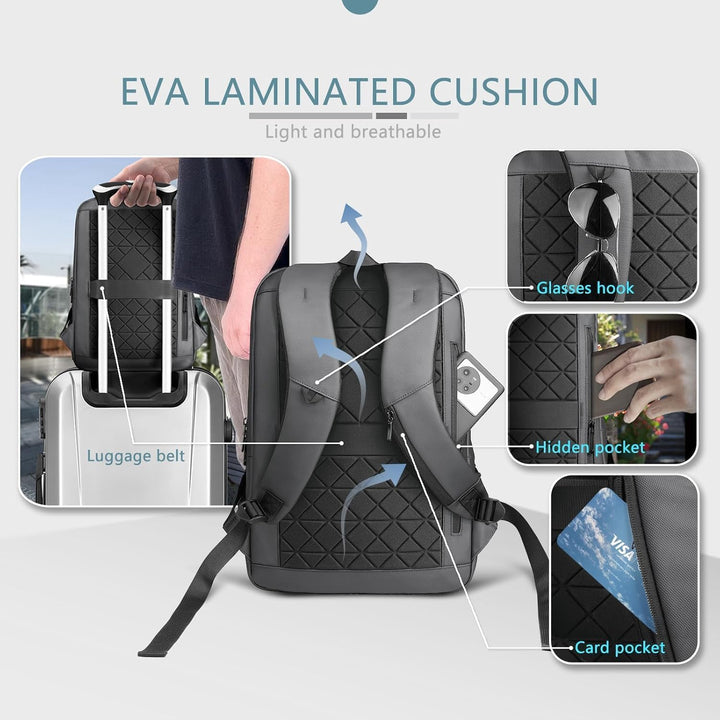Laptop Business Rucksack Herren mit 17,3 Zoll laptopfach mit USB-Ladeanschluss Diebstahlsicher Handg