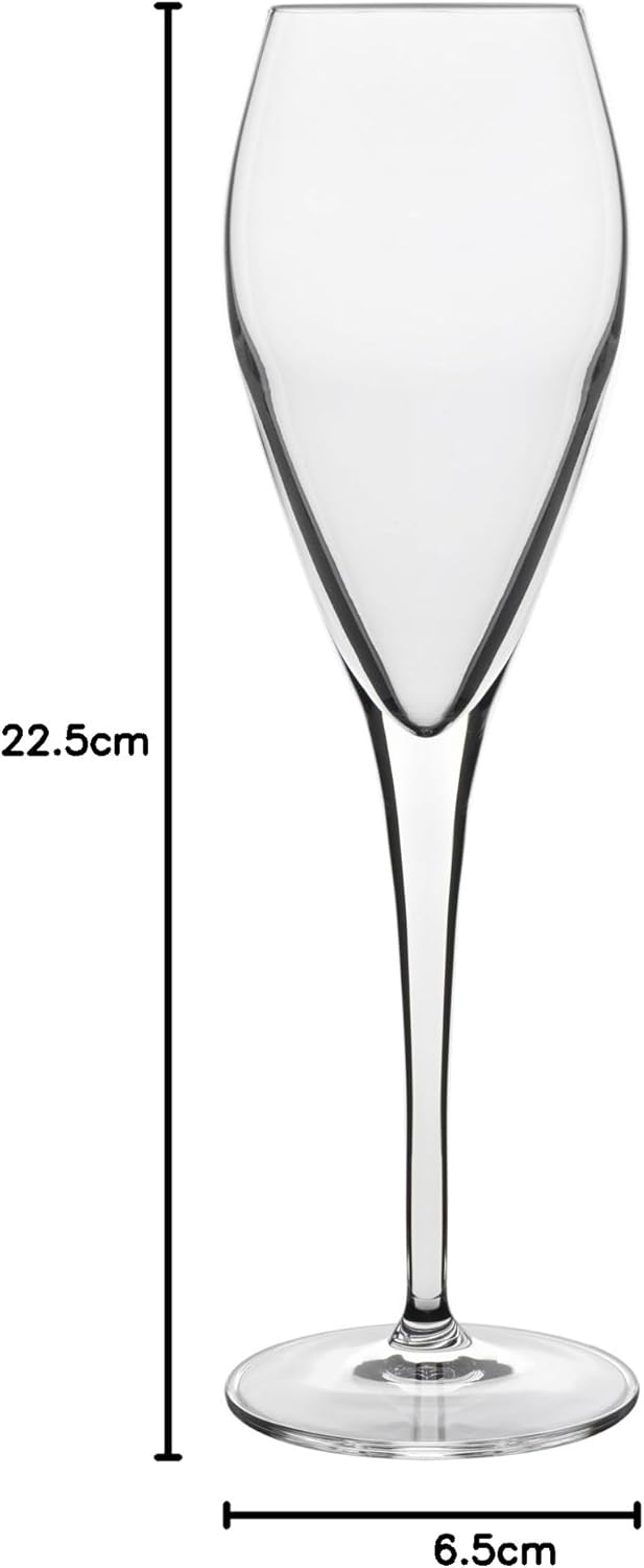 Luigi Bormioli 7540422 Prestige Werkstatt-Box 6 Sektglas Kristall Transparent 6,4 x 6,4 x 22,2 cm