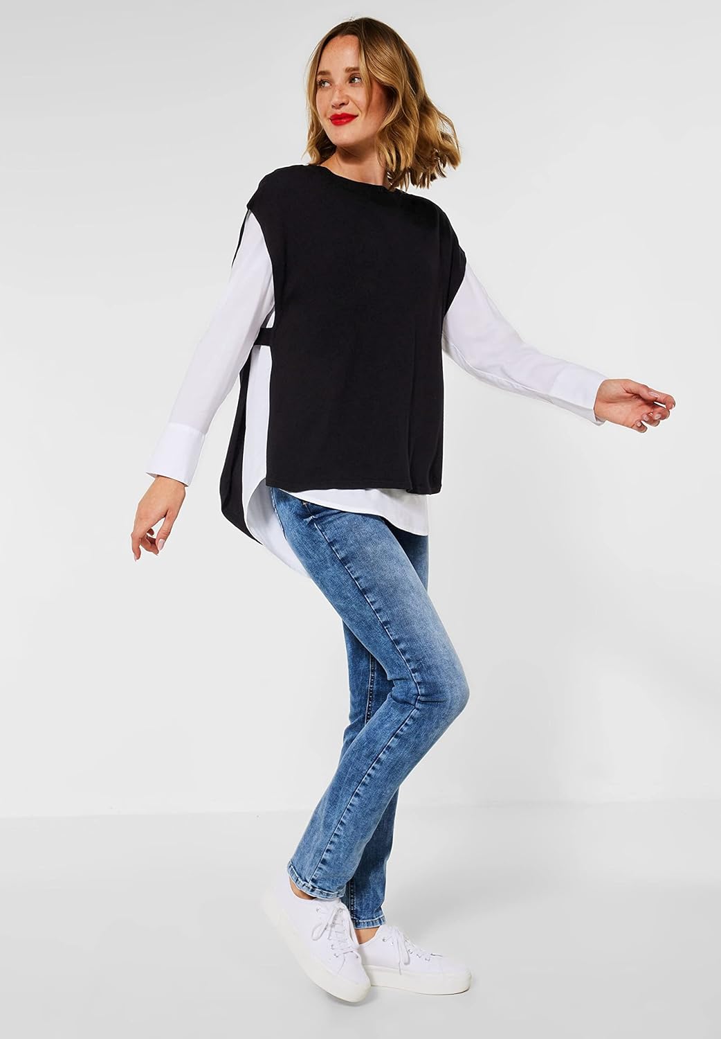 Street One Damen Poncho S Schwarz, S Schwarz