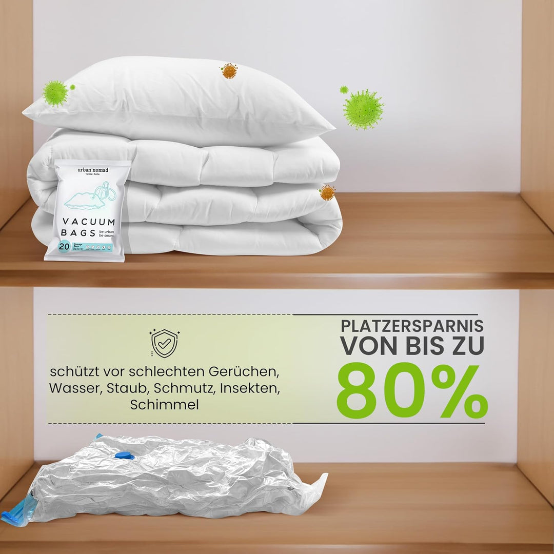 Vakuumbeutel Kleidung 12er Set 3 Grössen - Vakuum Beutel für Staubsauger Wiederverwendbar 100% Dicht