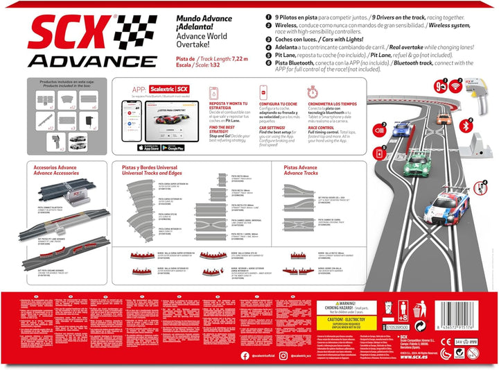 SCALEXTRIC - Advance Rennstrecke - Komplette Rennstrecke - 2 Autos enthalten - Massstab 1:32 (Set To