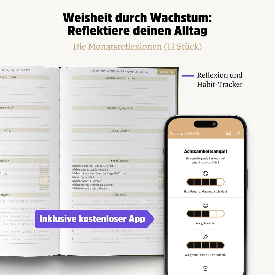 Ein guter Tag, Selbstliebe- und Dankbarkeitstagebuch. Nur 5-6 Minuten am Tag. Für Dankbarkeit, Achts