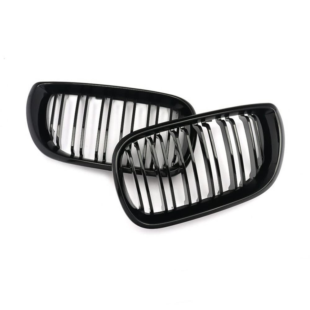 Ricoy Schwarz Glänzend Doppelsteg Niere vordere Stossstange Kühlergrill Für E46 3 Series 4 DOOR 4D 2