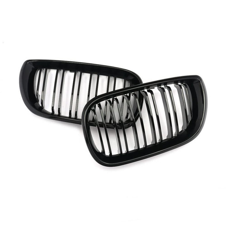 Ricoy Schwarz Glänzend Doppelsteg Niere vordere Stossstange Kühlergrill Für E46 3 Series 4 DOOR 4D 2