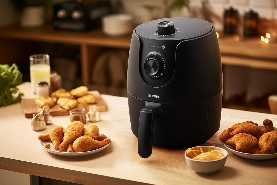Heissluftfritteuse klein - 1,8L - Airfryer mit Timer und Warmhaltefunktion - Temperatur wählbar - En