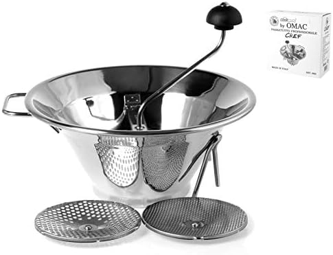 OMAC passatutto Passiergerät aus Edelstahl mit 3 auswechselbaren Passiereinsätzen