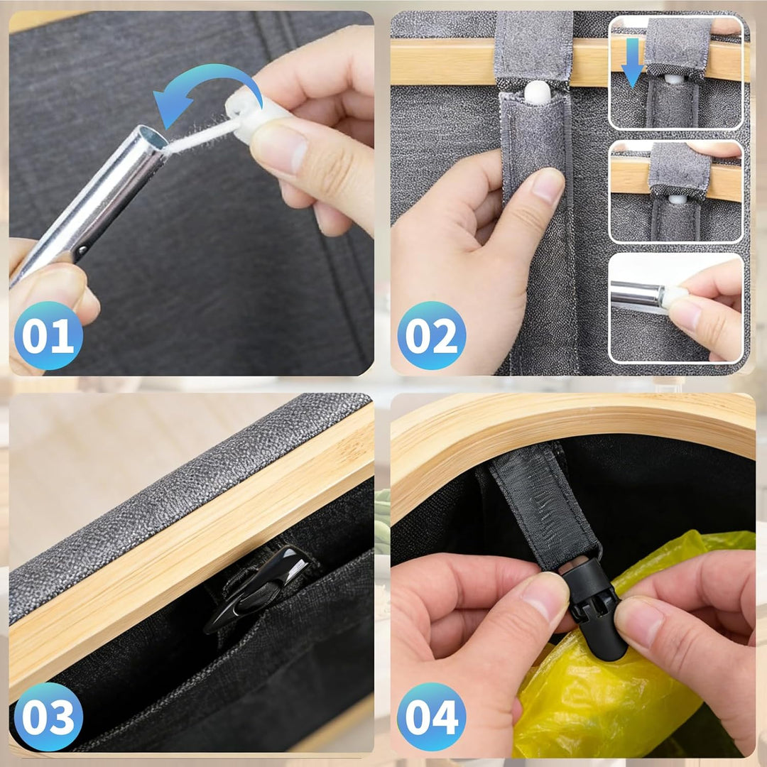 Gelber Sack Ständer 160L, 2-in-1 Pfandflaschen Sammelbehälter mit Deckel, 2 Fächer Mülleimer für 60–