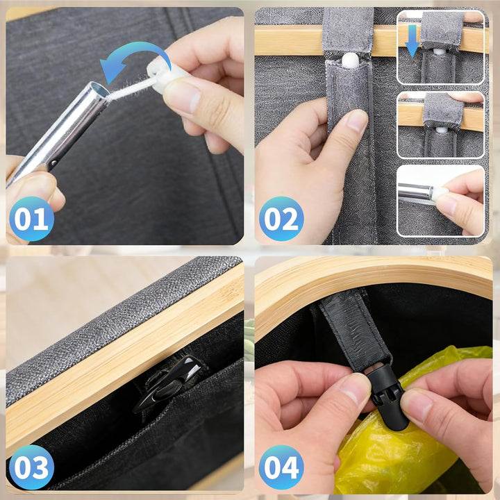 Gelber Sack Ständer 160L, 2-in-1 Pfandflaschen Sammelbehälter mit Deckel, 2 Fächer Mülleimer für 60–