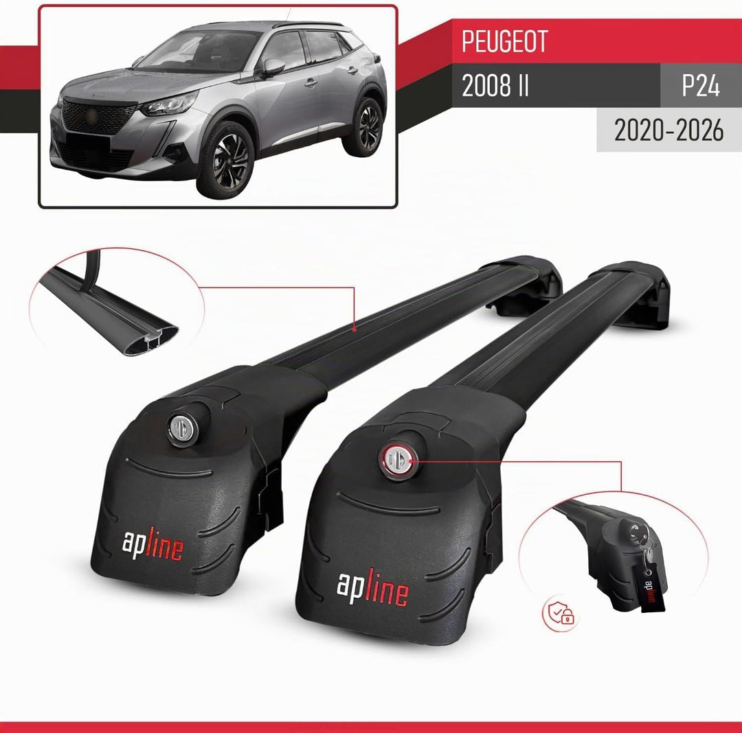 apline Kompatibel mit Peugeot 2008 II (P24) 2020-2025 ACE-2 Relingträger Dachträger Auto Gepäckträge