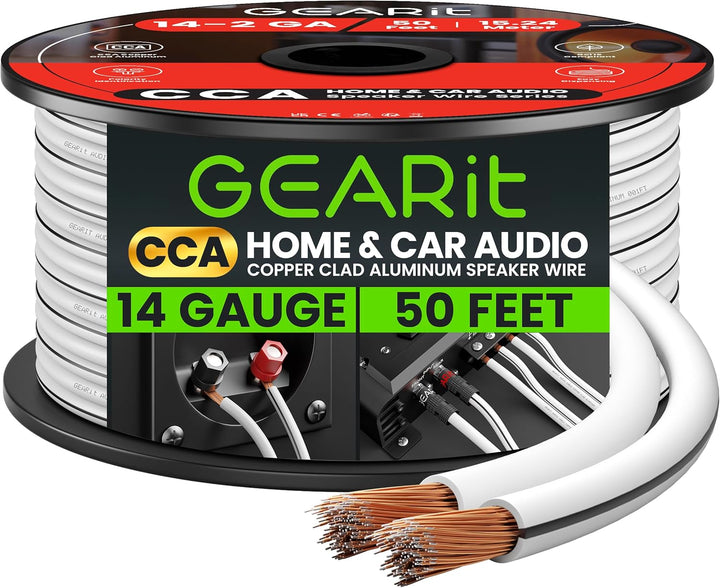 GearIT Pro Series 14 AWG Lautsprecherkabel (15,24 m), ideal für Heimkino-Lautsprecher und Autolautsp