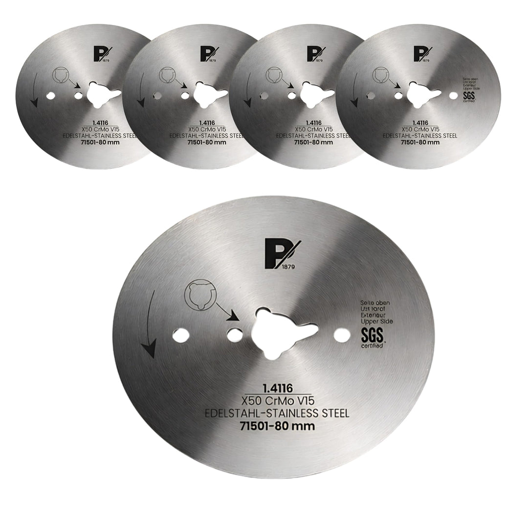 Pirge Kreismesser Universal 80 mm Glatt 5 TLG - Schärfstes Dönermesser aus Edelstahl in Premium Qual