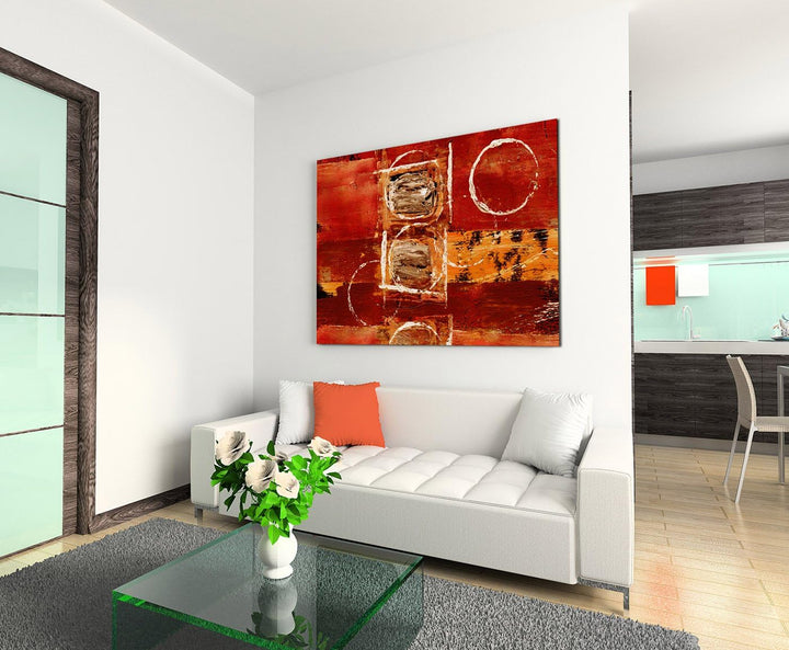 Paul Sinus Art 80x60cm Fotoleinwand Leinwanddruck Kunstdruck Wandbild rot gelb schwarz weiss Kreise