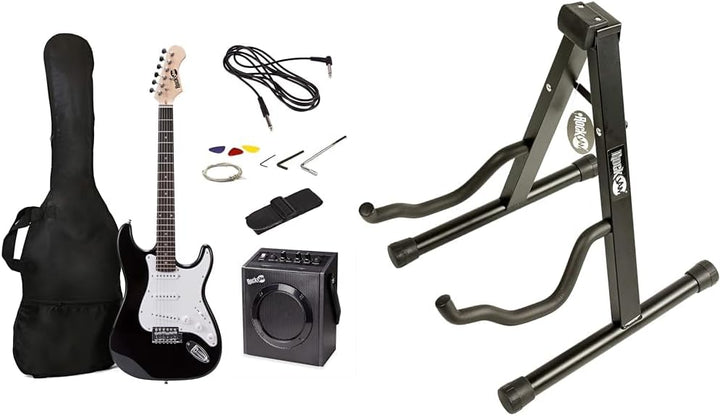 RockJam Full Size Electric Guitar Kit with 10-Watt Guitar Amp, Lessons, Strap, Gig Bag, Picks, Whamm