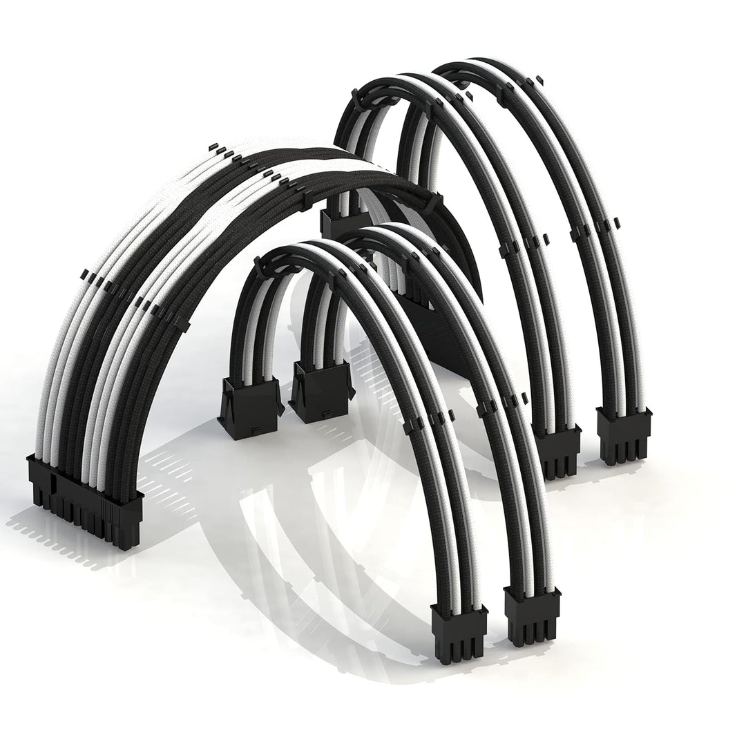 LINKUP - 50cm Superweiche und Flexible Netzteilkabel mit Verlängerungshülsen Custom Mod GPU PC Geflo