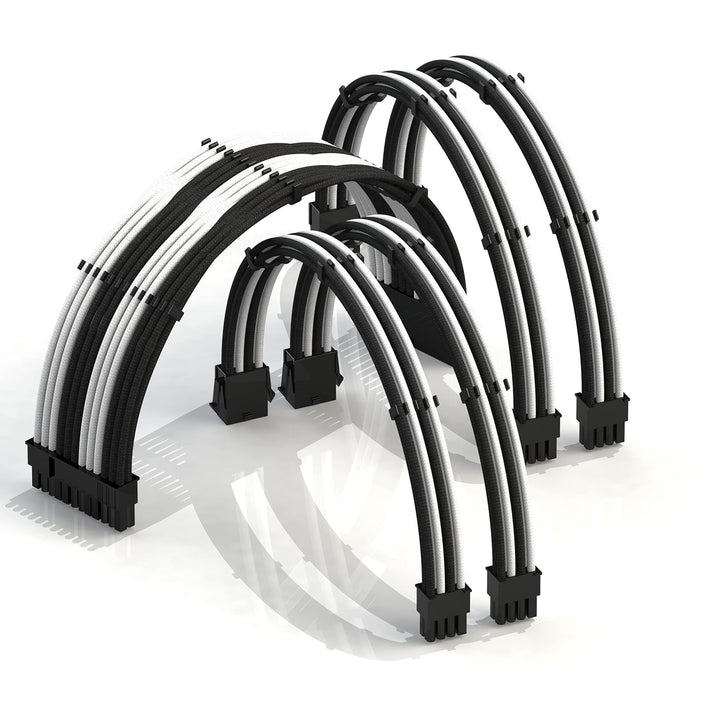 LINKUP - 50cm Superweiche und Flexible Netzteilkabel mit Verlängerungshülsen Custom Mod GPU PC Geflo