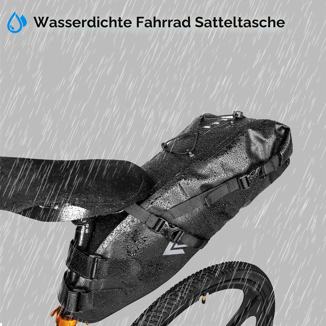 wasserdichte Fahrrad-Satteltasche - 13L Rollverschluss Fahrradsatteltasche Unter Sattel Aufbewahrung