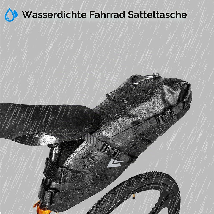 wasserdichte Fahrrad-Satteltasche - 13L Rollverschluss Fahrradsatteltasche Unter Sattel Aufbewahrung