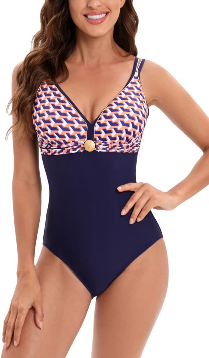 AOQUSSQOA Damen Badeanzüge Monokini Rückenfrei Bademode Swimsuit für Damen Einteiler Badeanzug M Arr