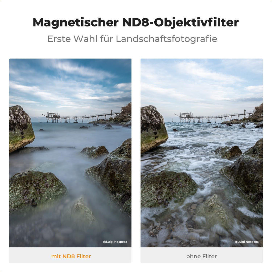 K&F Concept Nano X-Serie ND Filter magnetisch Magnetfilter ND8(3 Blendenstufen) mit Objektivadapter-