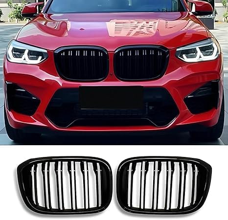 YIUBCZOQI G01 Kühlergrill für BMW X3 G01 2018-2021 X4 G02 2019-2021 Nieren Doppelsteg Sport Glanz Sc