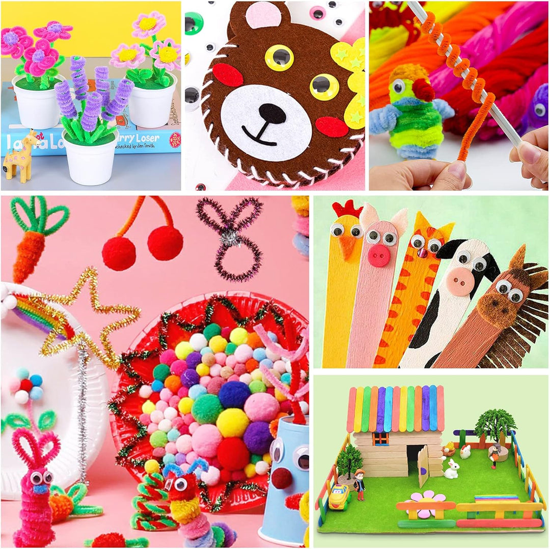 Bastelset Kinder,3000+ DIY Basteln Bastelkoffer,DIY Kunsthandwerk Bastelkoffer Bastelbedarf Art Craf