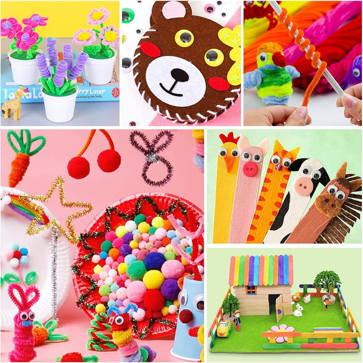 Bastelset Kinder,3000+ DIY Basteln Bastelkoffer,DIY Kunsthandwerk Bastelkoffer Bastelbedarf Art Craf