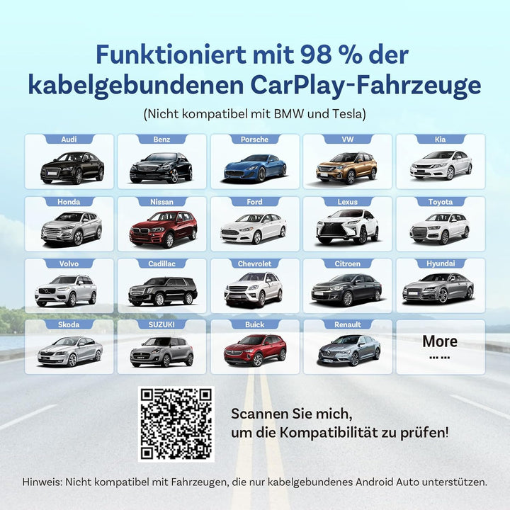 OTTOCAST Play2Video Ultra mit Fernbedienung, 2026 Wireless CarPlay & Android Auto Adapter mit integr